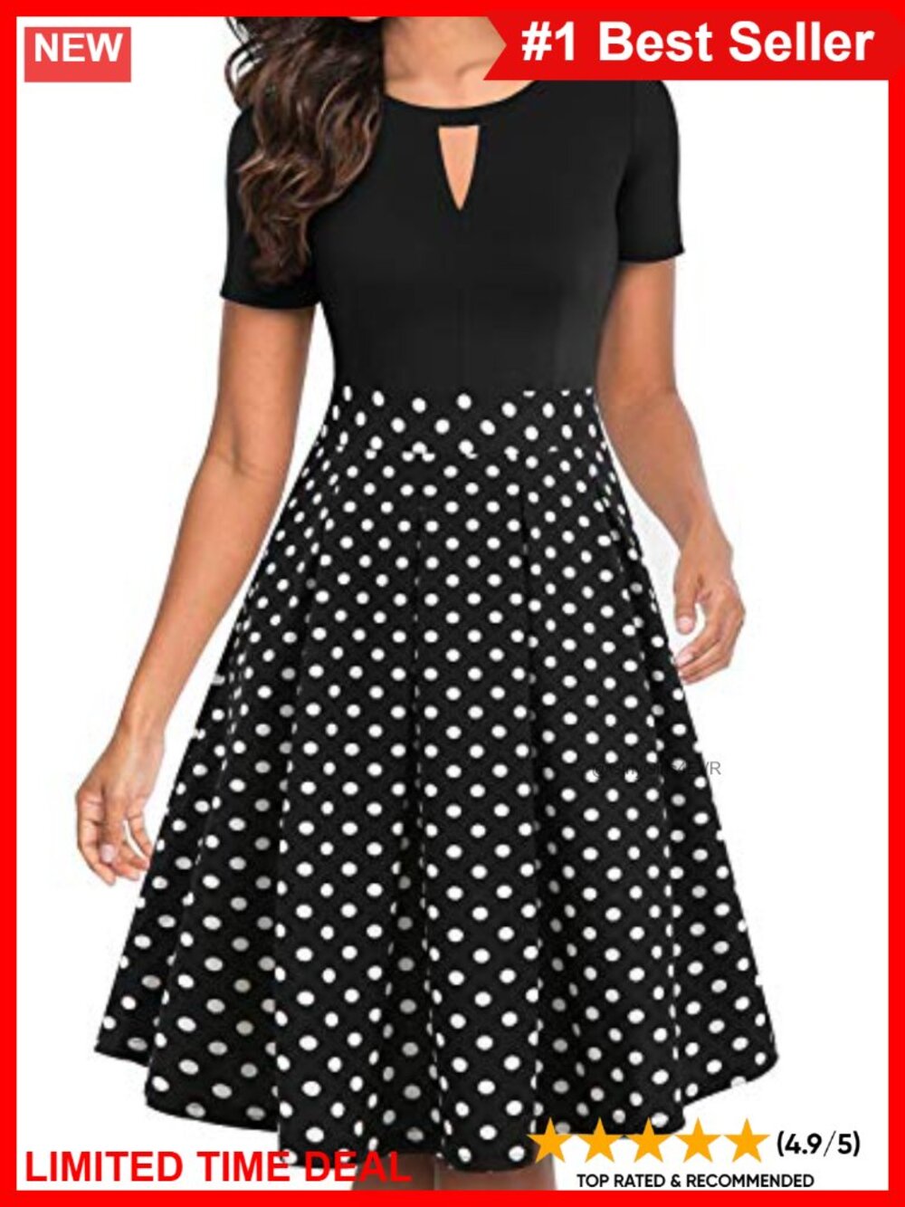 Vintage Floral A-Line Casual Party Dress with Pockets